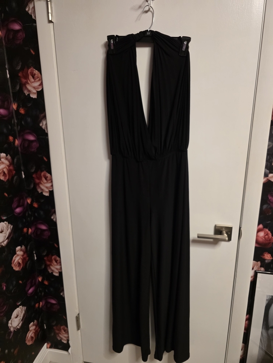 Poetry Pants - Poetry Black Deep V Halter Jumpsuit